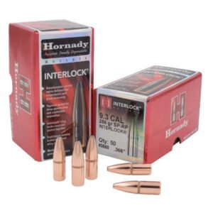 Hornady 9.3 Cal (.366 Dia) Reloading Bullets H3560 286 Grain Interlock Soft Point RP 50 Pieces