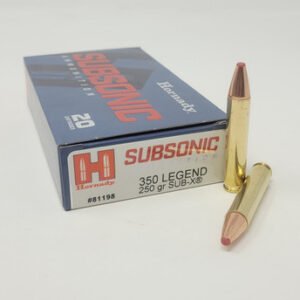 Hornady 350 Legend Ammunition Subsonic H81198 250 Grain Sub-X Hollow Point 20 Rounds