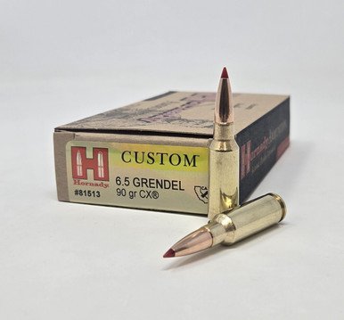 Hornady 6.5 Grendel Ammunition Custom H81513 90 Grain CX Ballistic Tip 20 Rounds