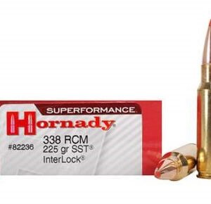 Hornady 338 RCM Ammunition Superformance H82236 225 Grain SST 20 rounds