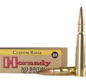 Hornady 303 British Custom H8225 150 gr Interlock SP 20 rounds