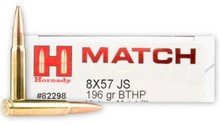 Hornady 8x57 JS Ammunition Vintage Match 82298 196 Grain Hollow Point Boat Tail 20 Rounds