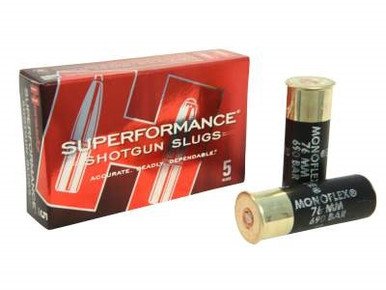Hornady 12 Gauge Ammunition Superformance H86236 2-3/4" 300 Grain Monoflex Sabot Slug 5 rounds