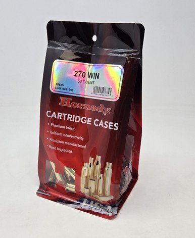 Hornady 270 Win Unprimed Reloading Brass Casings H8635 50 Pieces