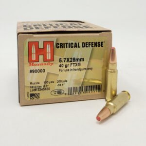 Hornady 5.7x28mm Ammunition Critical Defense H90000 40 Grain FTX 25 Rounds