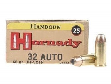 Hornady 32 Auto Custom H90062 60 gr XTP JHP 25 rounds