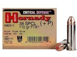 Hornady Critical Defense 38 Special +P Ammunition H90311 110 Grain FTX 25 Rounds