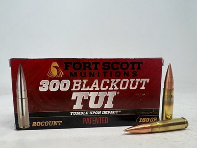 Fort Scott Munitions 300 Blackout Ammunition FSM300150SCV2 150 Grain Solid Copper Spun 20 Rounds