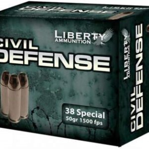 Liberty Ammo 38 Special Ammunition Civil Defense LACD38025 50 gr HP Fragmenting 20 rounds
