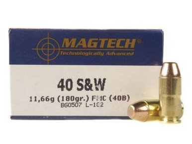 Magtech 40 Smith&Wesson Ammunition FMC-Flat MT40B 180 Grain 50 rounds