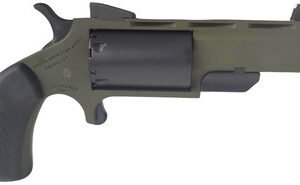 North American Arms NAA-TGH-CB Green Huntsman Mini Revolver .22WMR 5 Rounds 2" SAO OD Green/Black/Rubber Grips W/ .22LR Conversion Cylinder