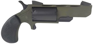North American Arms NAA-TGH-CB Green Huntsman Mini Revolver .22WMR 5 Rounds 2" SAO OD Green/Black/Rubber Grips W/ .22LR Conversion Cylinder