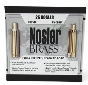 Nosler 26 Nosler New Unprimed Brass Casting 10140 25 Pieces