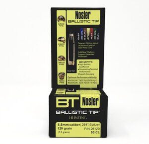 Nosler 6.5mm/.264 diam Reloading Bullets 26120 120 Grain Spitzer 50 Pieces