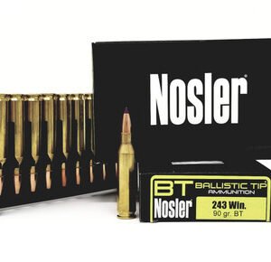 Nosler 243 Win Ammunition 40050 90 Grain Ballistic Tip 20 Rounds