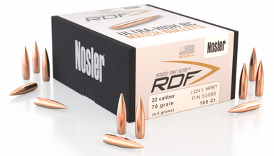 Nosler 22 Caliber (.224 Dia) Reloading Bullets Ultra-High BC 53066 70 Grain Hollow Point Boat Tail 100 Pieces