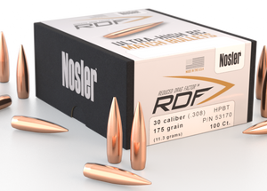 Nosler 30 Caliber (.308 Dia) Reloading Bullets Ultra-High BC 53170 175 Grain Hollow Point Boat Tail 100 Pieces
