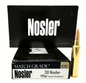 Nosler 30 Nosler Ammunition Match Grade 60029 190 Grain Custom Competition 20 Rounds