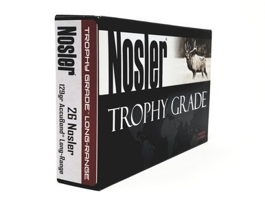 Nosler 26 Nosler Ammunition Trophy Grade 60110 129 Grain AccuBond Long Range 20 Rounds