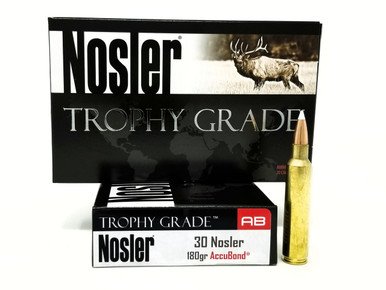 Nosler 30 Nosler Ammunition Trophy Grade 60117 180 Grain AccuBond 20 Rounds