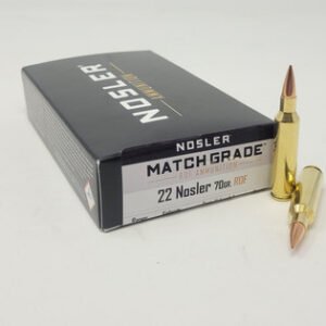 Nosler 22 Nosler Ammunition NOS60124 70 Grain RDF Hollow Point 20 Rounds