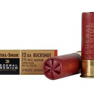 Federal 12 Gauge Ammunition Vital-Shok P15600 2-3/4" Buffered 00 Copper Plated Buckshot 12 Pellets 5 rounds