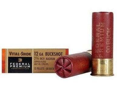 Federal 12 Gauge Ammunition Vital-Shok P15600 2-3/4" Buffered 00 Copper Plated Buckshot 12 Pellets 5 rounds