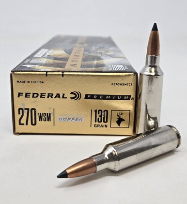 Federal 270 WSM Ammunition P270WSMTC1 130 Grain Trophy Copper 20 Rounds