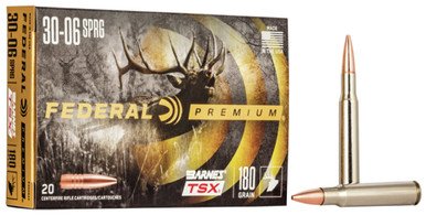 Federal 30-06 Ammunition P3006AE 180 Grain Barnes Triple-Shock X Hollow Point 20 Rounds
