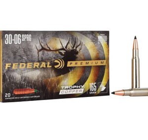 Federal 30-06 Ammunition Vital-Shok P3006TC2 165 Grain Trophy Copper Tipped Lead-Free 20 rounds