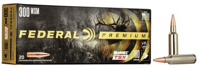 Federal 300 Win Short Mag Ammunition P300WSMF 180 Grain Barnes Triple-Shock X Hollow Point 20 Rounds