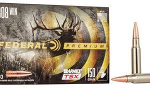 Federal 308 Winchester Ammunition P308V 150 Grain Barnes Triple-Shock X Hollow Point 20 Rounds