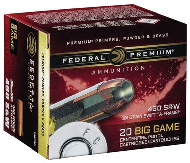 Federal 460 S&W Mag Ammunition P460SA 300 Grain Swift A-Frame 20 Rounds