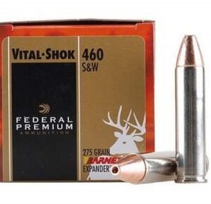 Federal 460 S&W Magnum Ammunition Premium Vital-Shok P460XB1 275 Grain Barnes XPB Hollow Point Lead-Free 20 rounds
