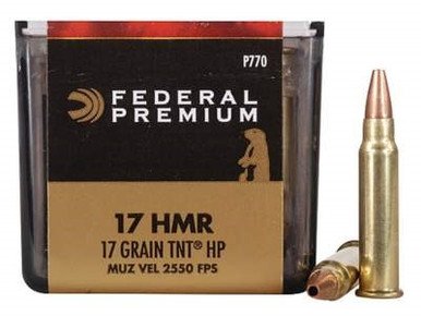 Federal 17 HMR Ammunition V-Shok P770 17 Grain Speer TNT Jacketed Hollow Point 50 Rounds