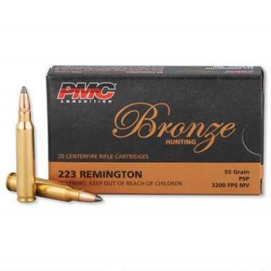 PMC 223 Remington Bronze Ammunition PMC223SP 55 Grain Pointed Soft Point 20 rounds
