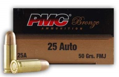 PMC 25 Auto Ammunition PMC25A 50 Grain Full Metal Jacket 50 rounds