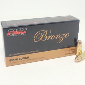 PMC 9mm Ammunition Bronze PMC9A 115 Grain Full Metal Jacket 50 Rounds