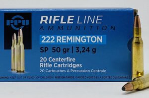 Prvi PPU 222 Rem Ammunition PP222 50 Grain Soft Point 20 Rounds