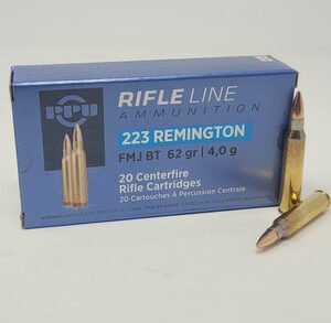 Prvi PPU 223 Rem Ammunition PP223F2 62 Grain Full Metal Jacket Boat Tail 20 Rounds