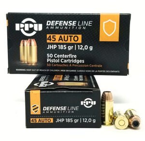 Prvi PPU 45 ACP Ammunition 359 185 Grain Jacketed Hollow Point 50 Rounds
