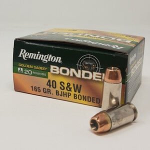 Remington Golden Saber Bonded 40 S&W Ammunition R29363 165 Grain Jacketed Hollow Point 20 Rounds