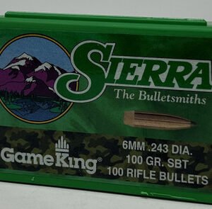 Sierra 6mm (.243 Dia) Reloading Bullets Gameking SRAA1560 100 Grain Boat Tail Spitzer Soft Point 100 Pieces