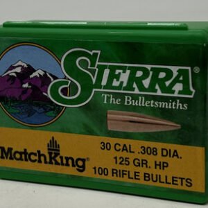 Sierra 30 Cal (.308 Dia) Reloading Bullets Matchking SRAA2121 125 Grain Flat Base Hollow Point 100 Pieces
