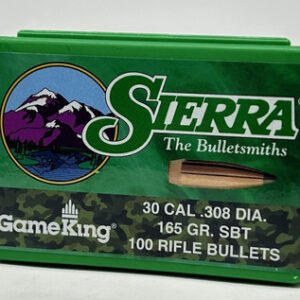 Sierra 30 Cal (.308 Dia) Reloading Bullets Gameking SRAA2145 165 Grain Boat Tail Spitzer Soft Point 100 Pieces