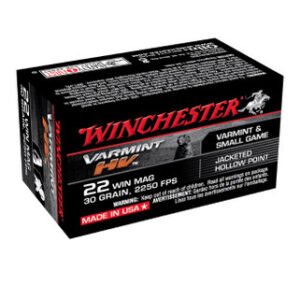Winchester 22 WMR S22M2 Varmint HV 30 gr 2250 fps JHP 50 rounds