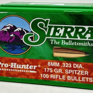 Sierra 8mm (.323 Dia) Reloading Bullets Pro Hunter SRAA2410 175 Grain Spitzer Soft Point 100 Pieces