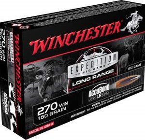 Winchester 270 Win Ammunition Expedition Long Range S270LR 150 Grain Nosler Accubond LR 20 rounds