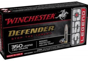 Winchester Defender 350 Legend Ammunition S350PDB 160 Grain Bonded Hollow Point 20 Rounds