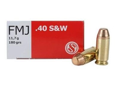 Sellier & Bellot 40 S&W Ammunition SB40B 180 Grain Full Metal Jacket 50 rounds